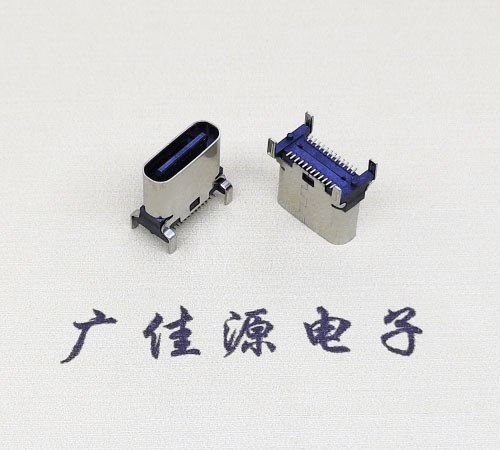 TYPE-C24P立式四脚插端子贴片母座